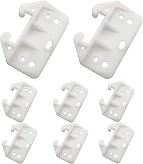 Drawer Guides Plastic Drawer Track Rail Guide Brackets for Dresser Cabinet Closet Drawer, White, 8 PCS