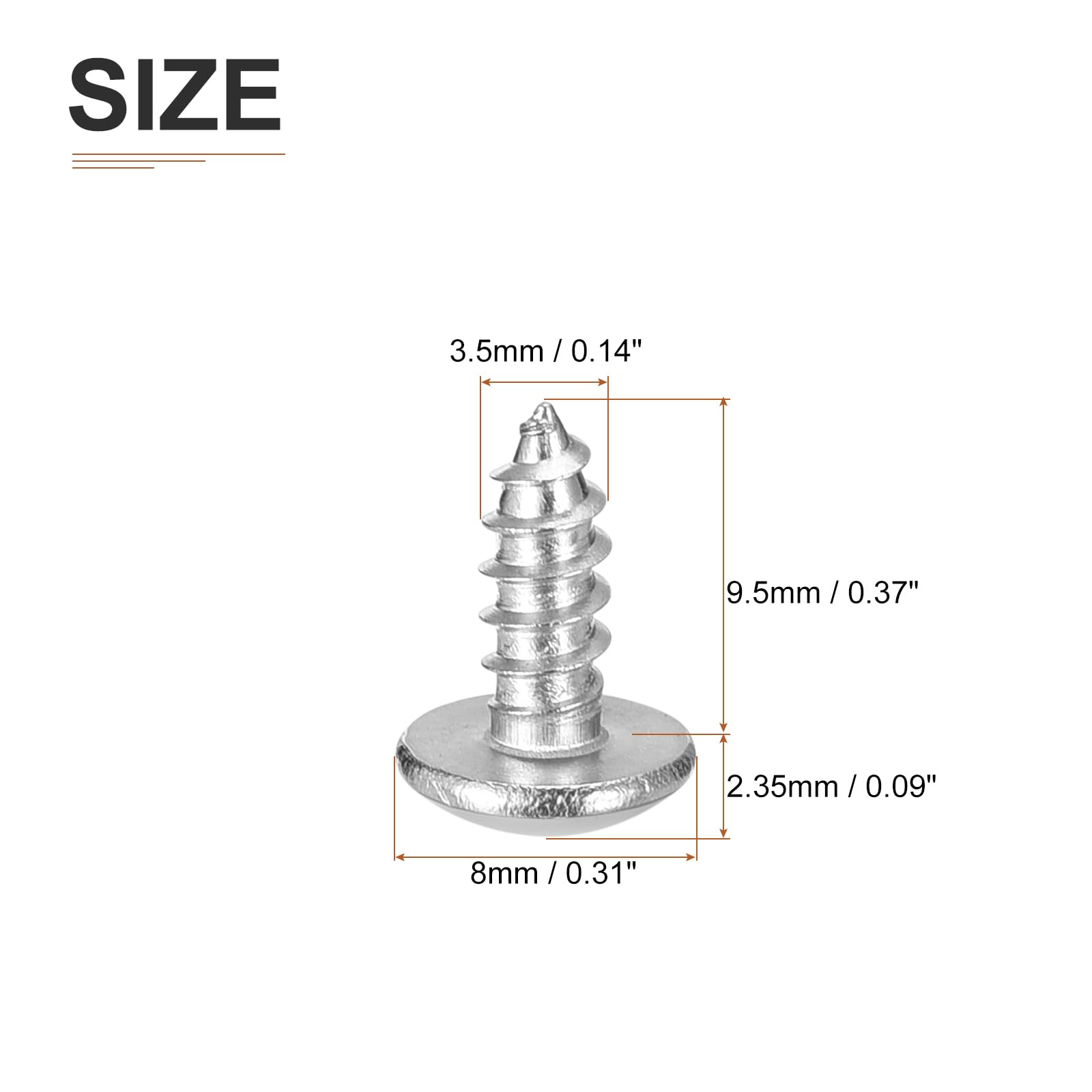 DTGN #6x3/8 Sheet Metal Screws, 100 Pack, for Wood Furniture - Image 2