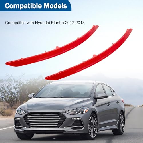 Image of 92406F2000 Rear Bumper Reflector Compatible with 2017 2018 Elantra Driver and Passenger Pair Replace # 92405F2000 HY1185118 HY1184118
