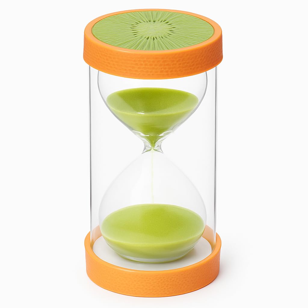 Jumbo Fruit Sand Timers for Kids – Durable, Colourful Hourglasses for Time Management and Learning – Perfect for Classrooms, Homework, Therapy, and Play (10 Min Kiwi)