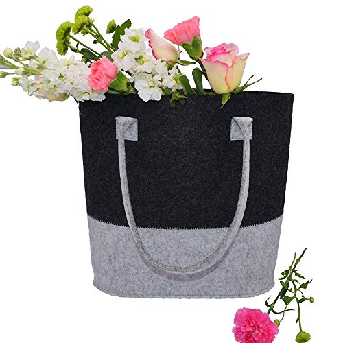 AiYoYo Filztasche Einkaufstaschen Stoff Shopper Groß Damen Filz Handtaschen mit Natürlich Filzwolle Geruchsneutral Filztaschen Leicht und Stabil Damentasche für Täglichen Einkauf 40cm x32cm x25cm Cover