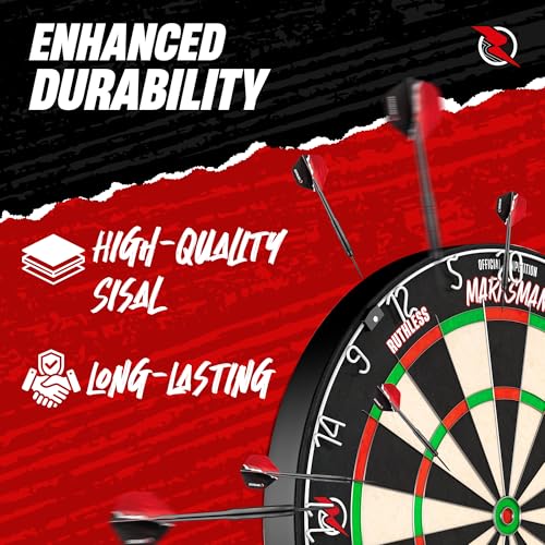 Ruthless Marksman Professional Sisal Dartboard DB072 – Ultra Thin Wire Steel Tip Dart Board – Tournament Style Bristle Dartboard. by RUTHLESS - Used condition - Image 2