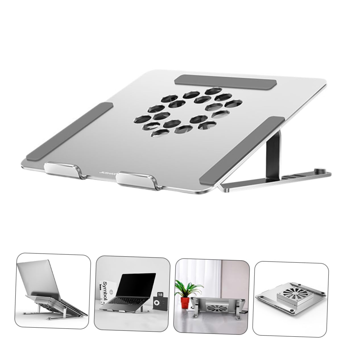 Holibanna Refroidisseur PC Portable Réglable avec Ventilateur LED RGB Support Élevateur pour Ordinateurs Jusquà Tapis de Refroidissement et Ergonomique