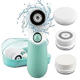 KOOVON Face Brush with 3 Facial Cleansing Brush Heads,Waterproof Electric Spin Cleansing System and...