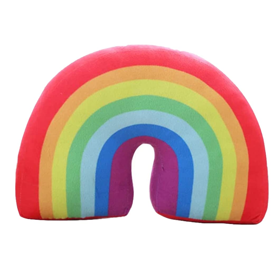 Xweptuy Rainbow Pillow for Girls 13.78inch Arch-shaped Decorative Rainbow Throw Pillow Plush PP Cotton Stuffed Cushion for Sofa Chair Bed Red