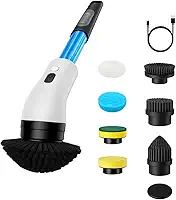 Esfregão Elétrico 7 em 1 com Dispenser de Sabão Sem Fio 360° Escova de Limpeza Pesada Janela Banheiro Cozinha Rápido Multiuso Recarregável Giratória Potente