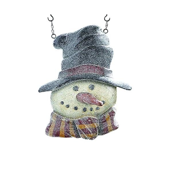   KK-Interiors-B7750-Resin-Glitter-Snowman-in-Top-Hat-Arrow-Replacement-WhiteBlack
