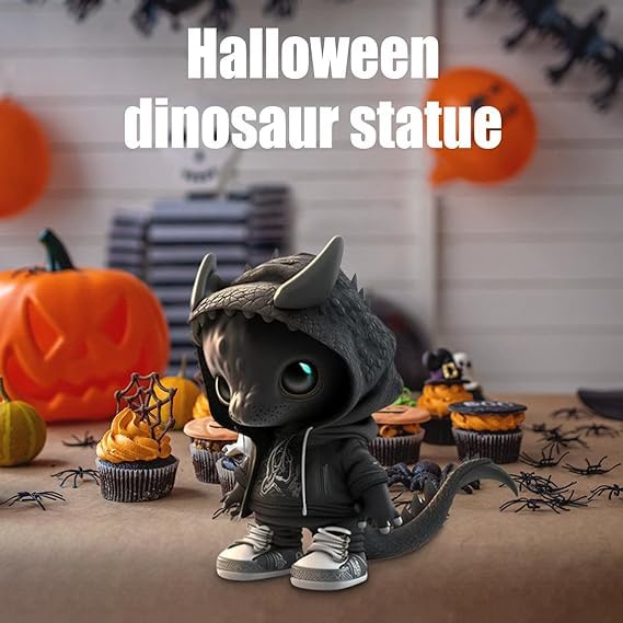 Byffoer Cool Dragon Figures, Halloween Dinosaur Statue, Cute Garden Dragon Sculpture, Handmade Resin Dragon Sculpture for Home, Desk, Garden, Home Statue, Collectors Lovers - Image 3