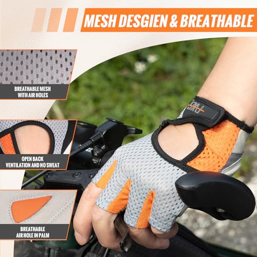 Feiwood Gear Breathable Cycling Gloves Half Finger Bicycle Gloves Anti-Slip Shock Absorbing Padded Mtb Road Biking Gloves For Men/Women-Medium thumb #1