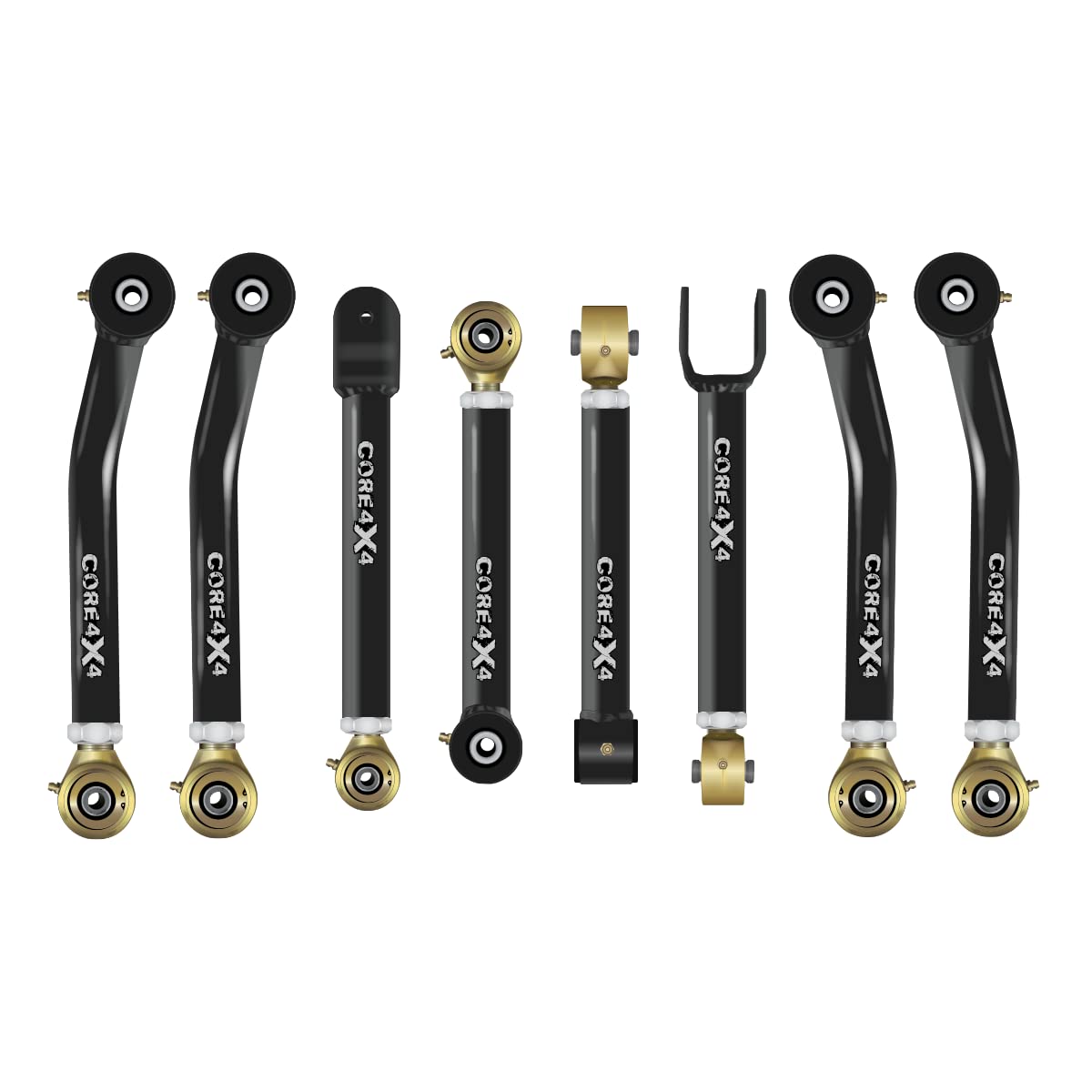 CORE 4X4Camp Control Arms - Complete Set - Color: Black (Compatible with Jeep LJ/TJ 1997-2006)