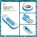 QPAU Inflatable Pool Float, Tanning Pool Lounger Float with Grip Handle, 2 Cup Holder Lounger Float with Backrest, Family Relaxing Outdoor Inflatable Pool Bed, Summer Water Play Party, Blue