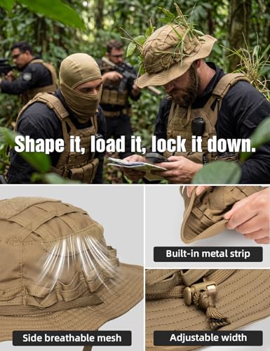 Image of IDOGEAR SPORTS Tactical Boonie Hat for Men Women Brim Sun Hat for Outdoor Activities Like Fishing, Hiking, Hunting & Camping