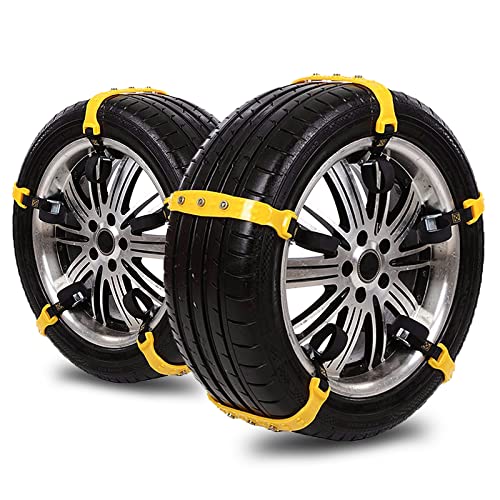 BiBOSS Car Snow Chains 10 Pcs Universal Adjustable Anti Slip Tire Chains Security Emergency Thickening Anti Skid Tire Chain Fit for Most Car SUV Truck Vans,185-295mm/7.2-11.6''
