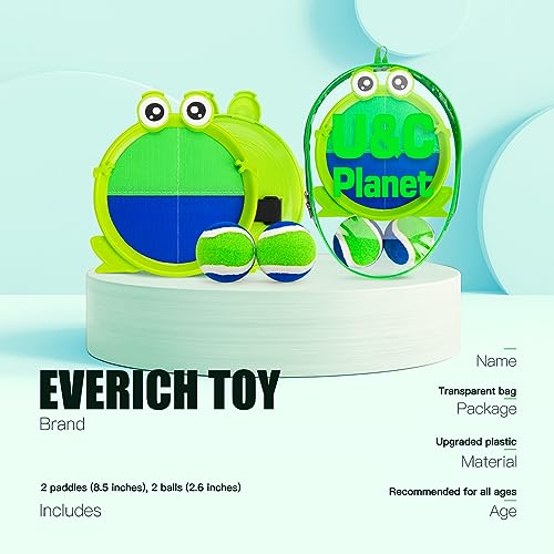 Image of EVERICH TOY Toss and Catch Ball Game Set, Upgraded Sticky Paddle Ball Set for Kids & Toddlers, Sturdy & Water-Resistant Outdoor Backyard Beach Pool Toy, Birthday Gift for Boys Girls Ages 3-12