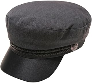 Chapéu de jornaleiro feminino azul marinho chapéu de sol chapéu de capitão iate chapéu curvo boina preta chapéu plano uniforme chapéu de pintor chapéu plano chapéu plano