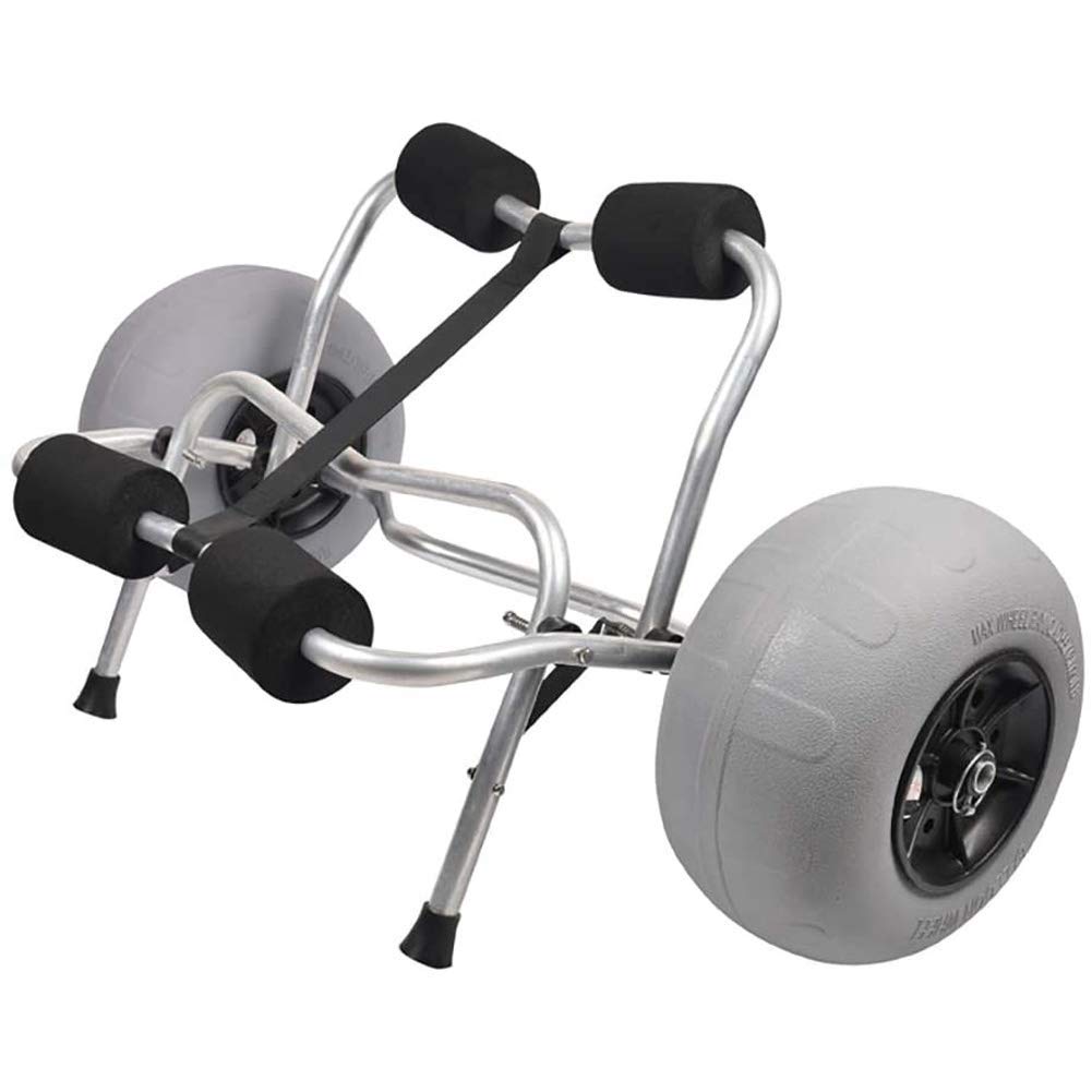 Dmqpp Canoe Beach Cart, Foldable Aviation Aluminum Kayak Tow-PU Inflatable Balloon Tires, 75KG Load Capacity