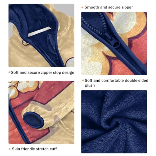 Junk Food Girls Fleece Jacket Girls Fall Jacket Girls Zip Up Hoodie Girls Sherpa Jacket 2-10T3