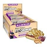 FITCRUNCH Snack Size Protein Bars, Designed by Robert Irvine, World's Only 6-Layer Baked Bar, Just 3g of Sugar & Soft Cake Core (9 Snack Size Bars, Peanut Butter & Jelly)