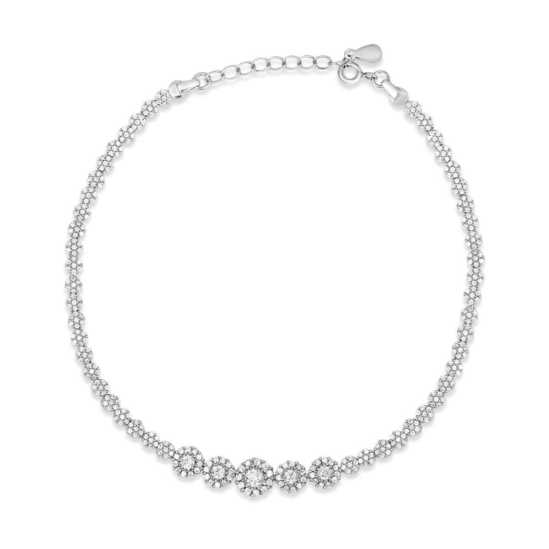 zavya 925 Sterling Silver Cubic Zirconia Rhodium Plating Anklet (Single) | Gift for Women & Girls | With Certificate of Authenticity & 925 Stamp|Mother's Day-picture-47