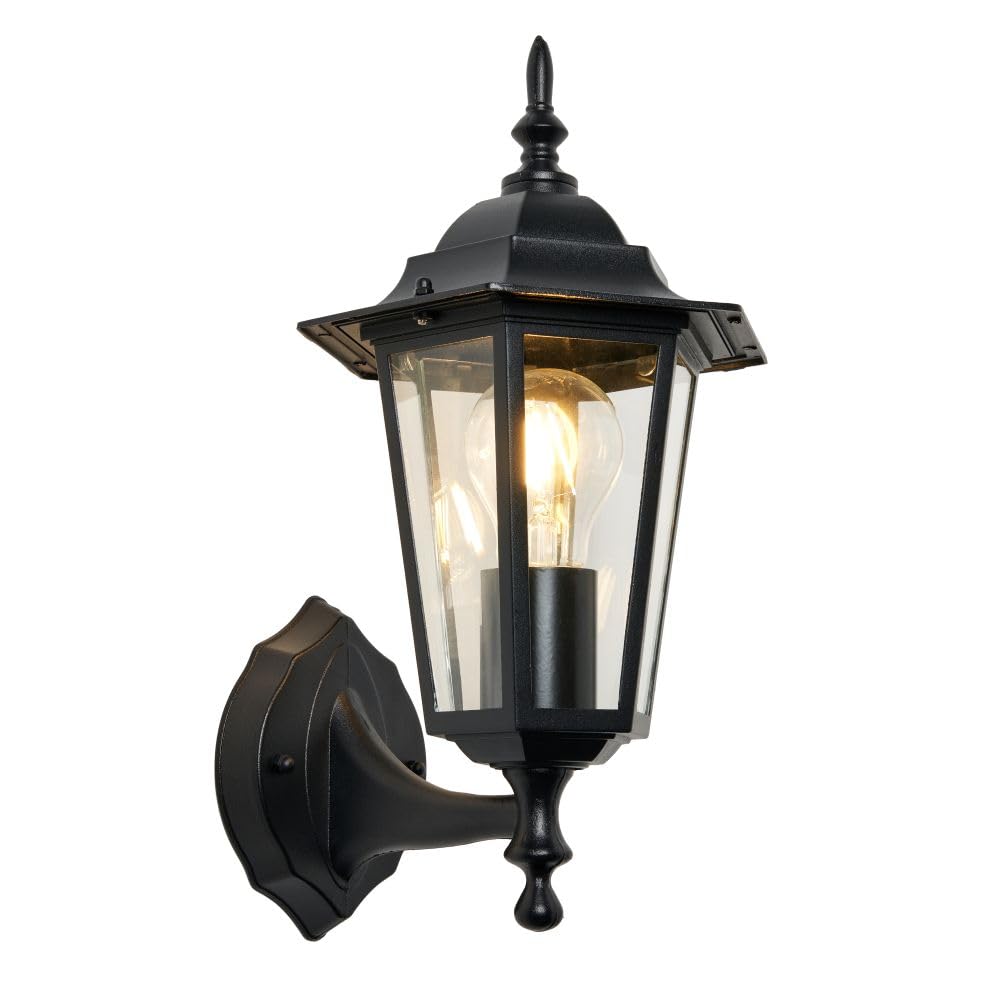 Litecraft Anthracite Arun Wall Light Outdoor Traditional Lantern Ip44 Fitting