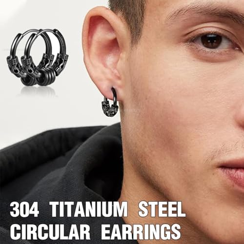 Image of Young & Forever Gift Stainless Steel Hoop Stud Earrings for Men and Boys