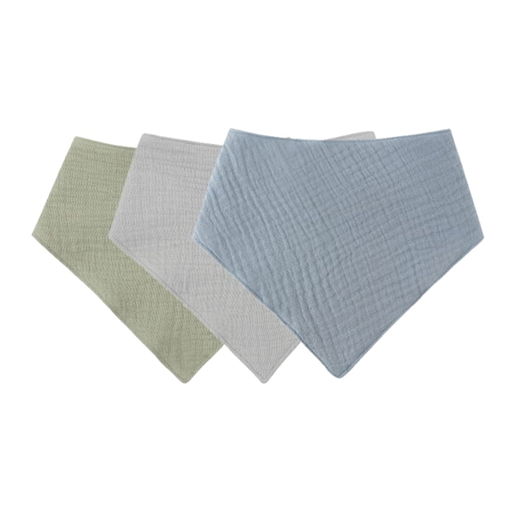 Organic Cotton Baby Bandana Dribble Bibs with 2 Adjustable Button, Infant Bibs Super Soft and Absorbent for Boys Girl