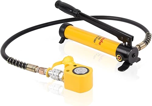 Miniatura 8 de Kit de gato de cilindro hidráulico Stoke de múltiples secciones 20T RMC-201L carrera de 1.06 pulgadas + CP-180 400cc bomba manual hidráulica manual