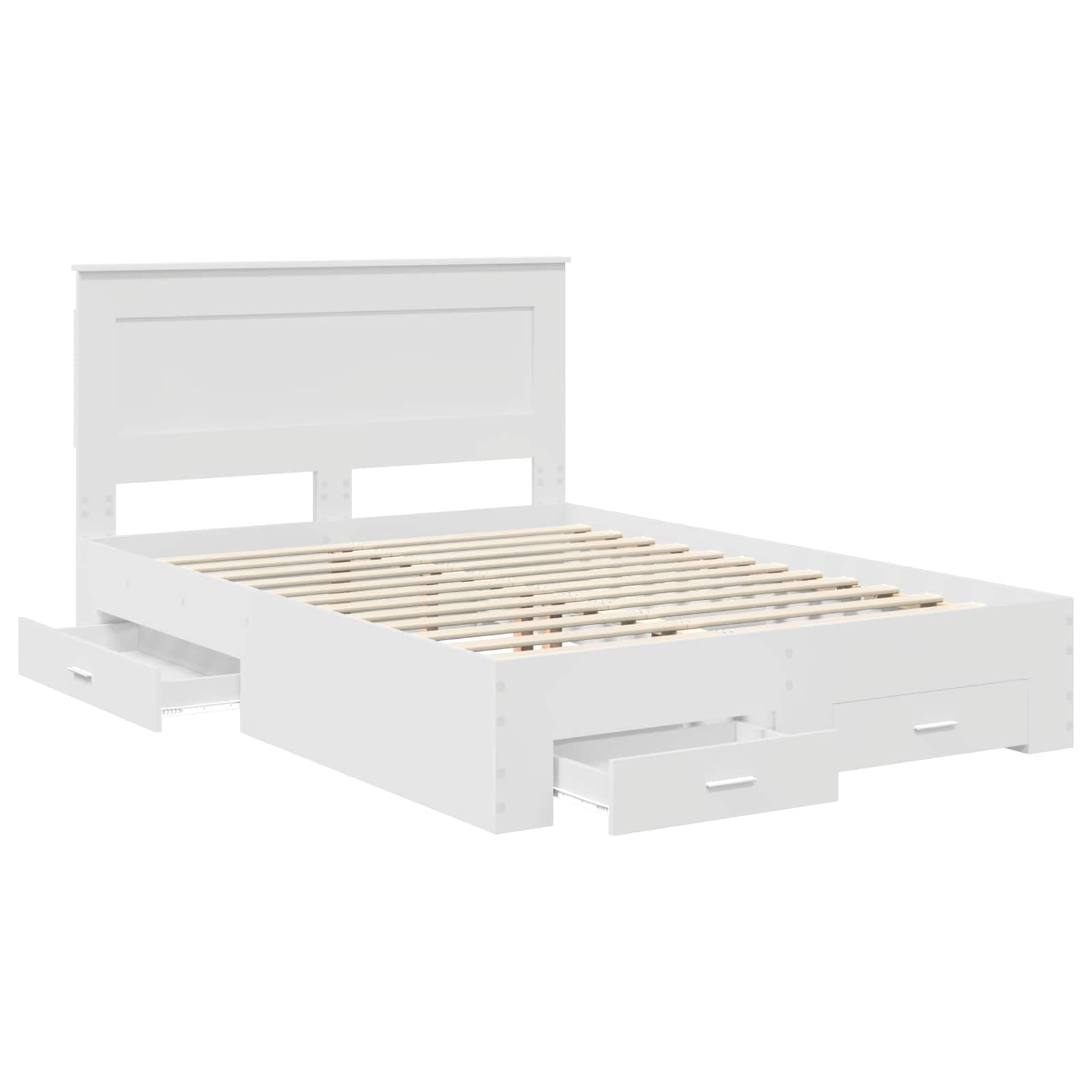 vidaXL Estructura de Cama con cajón con cabecera Madera contrachapada, Diseño de Dormitorio Moderno, soluciones de Almacenamiento, Cama Elegante, área de Descanso útil, Muebles con Estilo