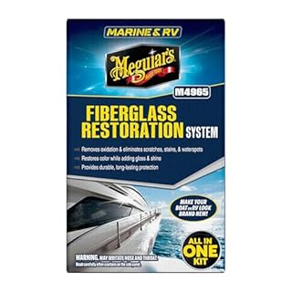Meguiar’s Marine/RV Fiberglass Restoration System, M4965, 3-Piece Fiberglass Repair Kit with Oxidation Remover, High-Gloss Boat Polish and Wax, Christmas Gift Ideas for Car Dads