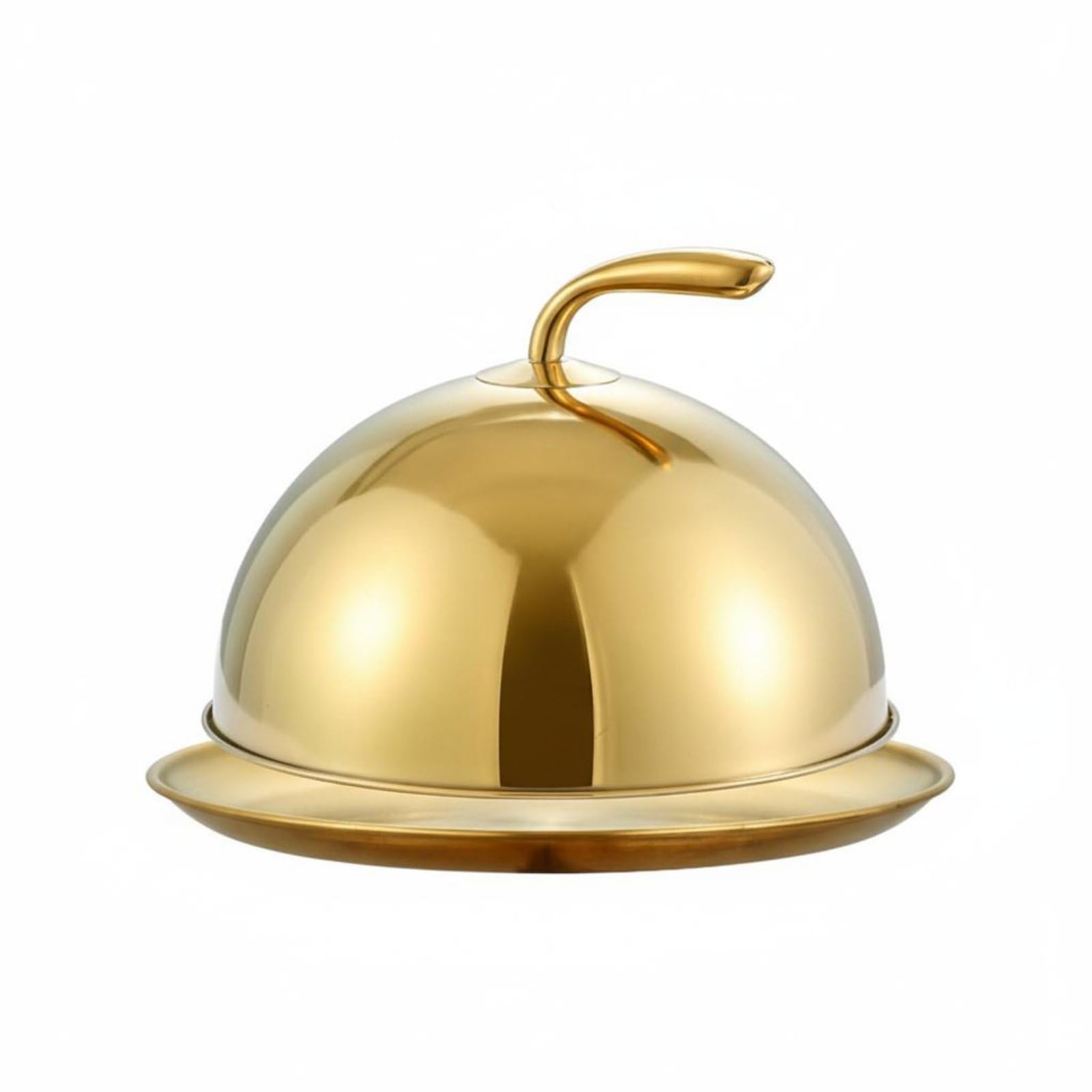 predolo Cloche in Acciaio Inossidabile Con Maniglia Cloche in Acciaio Inox Resistente Coperchio a Cupola per Bistecca per Ristoratori, Ristorante, Banchetti, Oro, 30cm-36cm SET