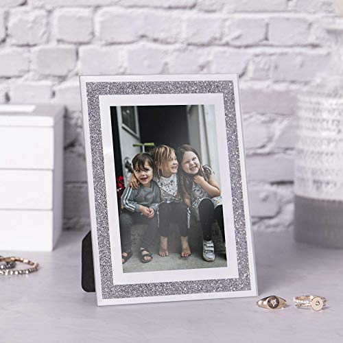Glass Sparkle Photo Frames - 2er-Set | Freistehende Bilderrahmen | Home-Office-Anzeige | Glitzer-Fotorahmen | M & W 6 "x 4" – Bild 3