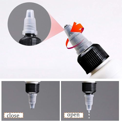 Miniatura 4 de Paquete de 20 unidades de botellas de plástico Boston de 4 oz120 ml con tapa de rosca, botellas LDPE blancas para líquidos, tintas, aceites,