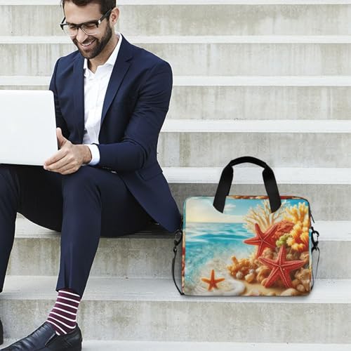 Funda portátil con estampado de estrella de mar coral miniatura 3