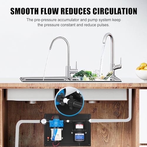Image of DC HOUSE 12V RV Water Pump System and Pre-Pressurized Accumulator Tank 3.5GPM 45PSI Fresh Water Diaphragm Pump 12Volt with 0.75L 125PSI Accumulator Tank for Travel Trailer Camper Boat Kitchen Bathroom