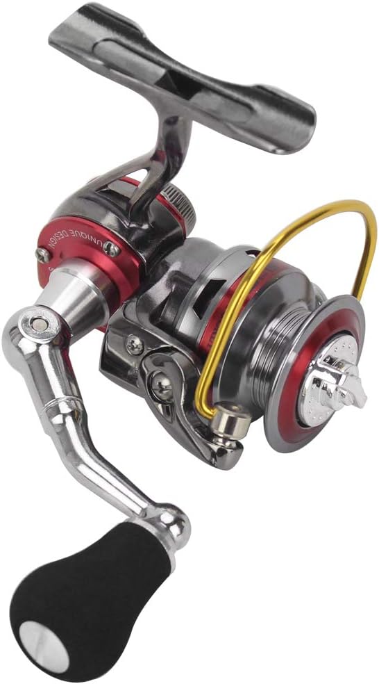 HUIOP Spinning Reel, Mini Spinning Reel 3+1 Ball Bearings 5.0:1 Full Metal Spinning Reel Ice Fishing Reel Fishing Tackle