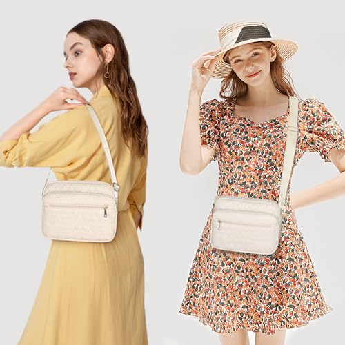 Image of Nylon Crossbody Bags for Women Trendy Quilted Cross Body Purse Medium Crossbody Purses Fashion Ladies Messenger Shoulder Bag