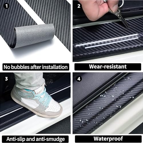 Image of Car Door Sill Protector Stickers Compatible for Fronx, Vitara, Brezza, Swift, Baleno, Ertiga, WagonR, Alto, Dzire, XL6, S-Presso, Celerio, Eeco, Ciaz, Ignis, Invicto, SX4, Ritz, Victoris