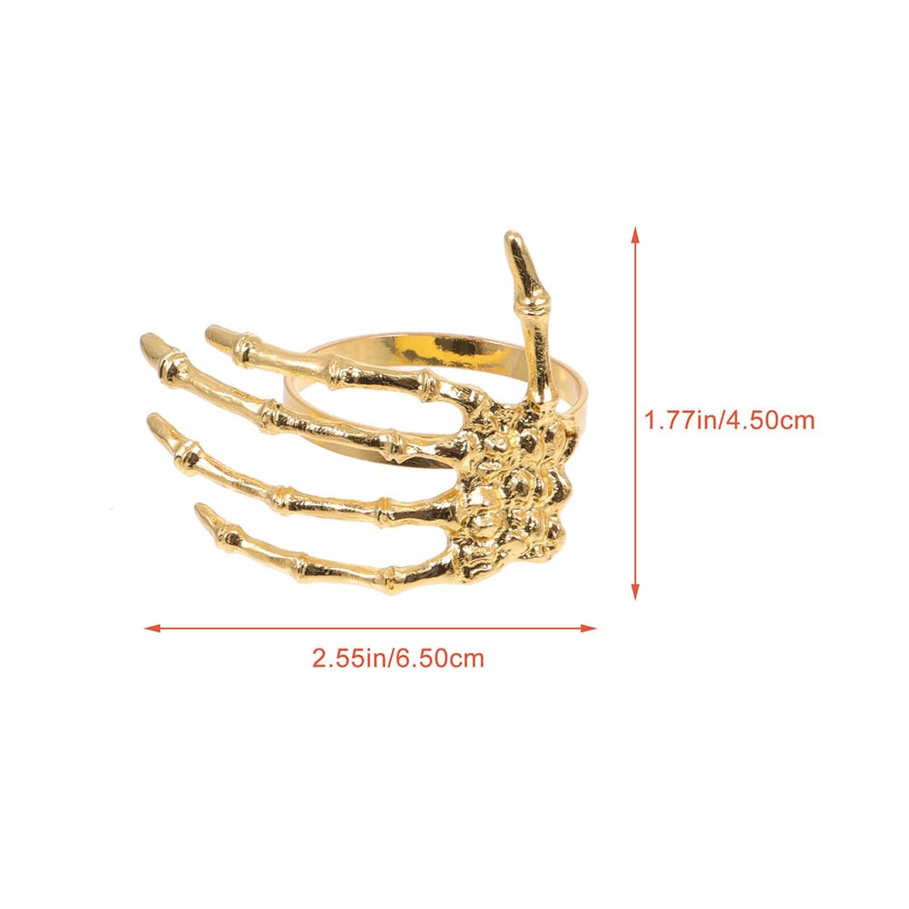 Hemoton 4pcs Ghost Hand Napkin Buckle Black Decor Halloween Decoration Hand Decor Napkin Rings Metal Napkin Holder Napkin Decoration Ring Ornaments Dinner Party Dining Table Alloy
