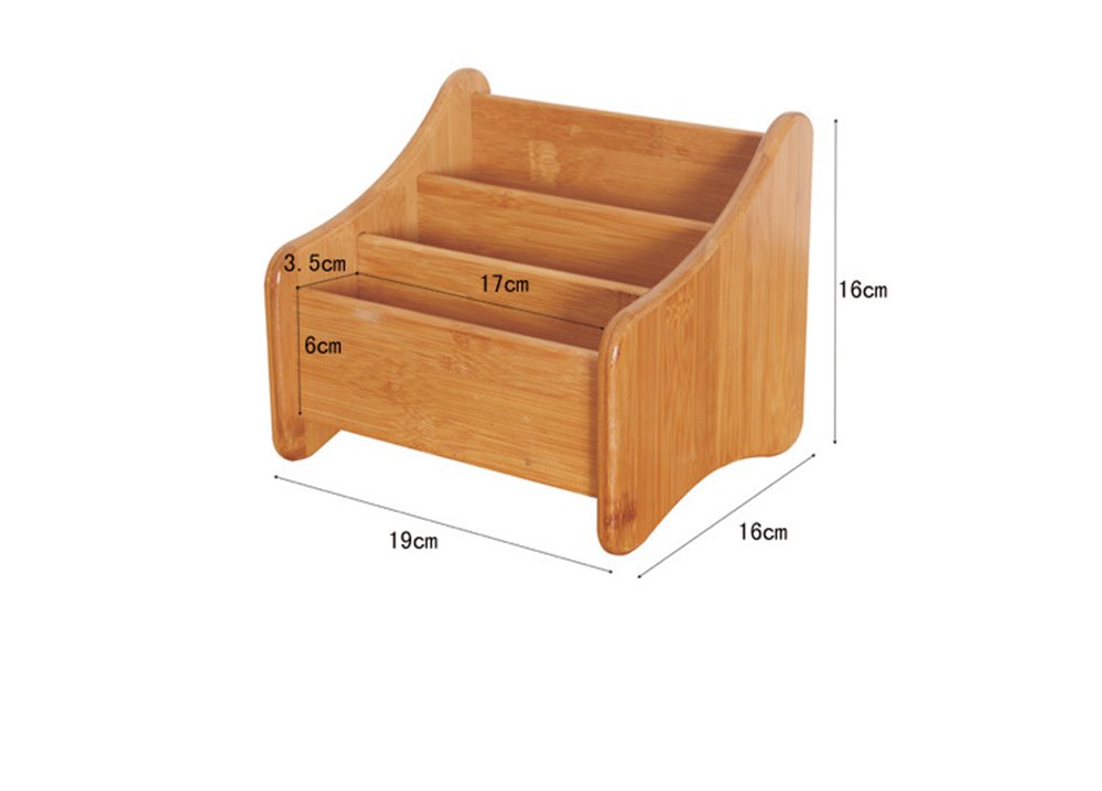 RoseFlower® Multifunzionale Organizzatore da Scrivania Porta Oggetti Organizer Tavolo con 3 Scomparti - Porta Telecomandi universale in Bambù per l' aria condizionata, telecomando TV, DVD #1