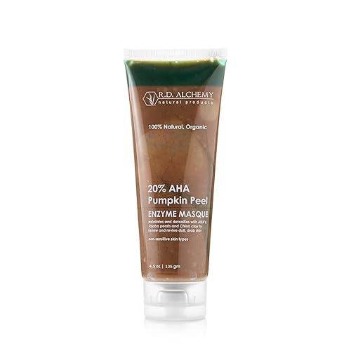 RD Alchemy - Máscara exfoliante de enzima de calabaza AHA 100% natural y orgánica, 10% enzimas de calabaza y papaya + 20% AHA, incluyendo ácidos
