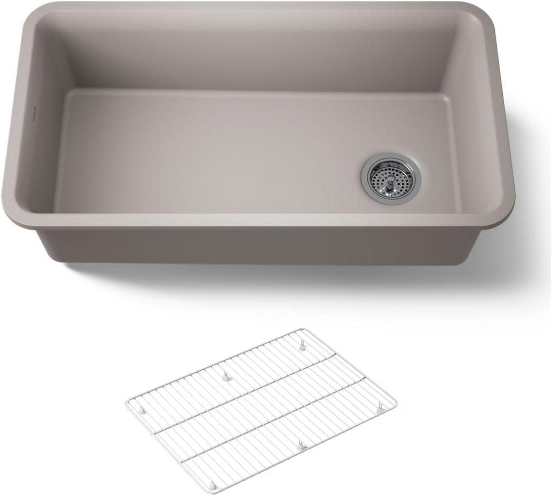 KOHLER K-8206-CM3 Cairn Sink, 33 in, Matte Taupe