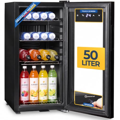 Sommertal Getränkekühlschrank 50L | Glastür, Touch, LED...