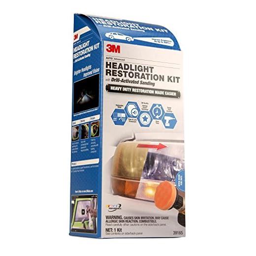 3M 39165 Headlight Restoration Kit (Heavy Duty – Drill Activated)
