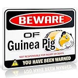 Bigtime Signs Beware of Guinea Pig Warning Sign - 9 inch x 12 inch - Danger Sign Funny Gag Gifts for...
