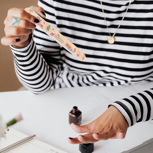 Limas de uñas navideñas granuladas de 12 piezas para manicura profesional 5