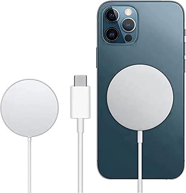 Magnetic Wireless Charger Compatible for MagSafe Charger Fast Charging with 3.3ft USB Type-C to USB-C Charging Cable Compatible for iPhone 13/13Pro/13Mini/13 Pro Max/12/12Mini/12Pro/Airp Pro