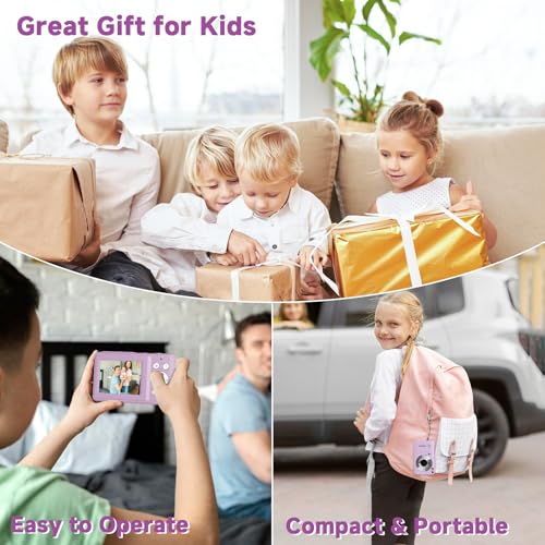 Image of Digital Camera, 44MP Compact Camera, FHD 1080P Point and Shoot Digital Cameras with 16X Zoom, Face Detect, Smile Capture, Anti Shake, for Boys Girls Teens Gifts (Purple)