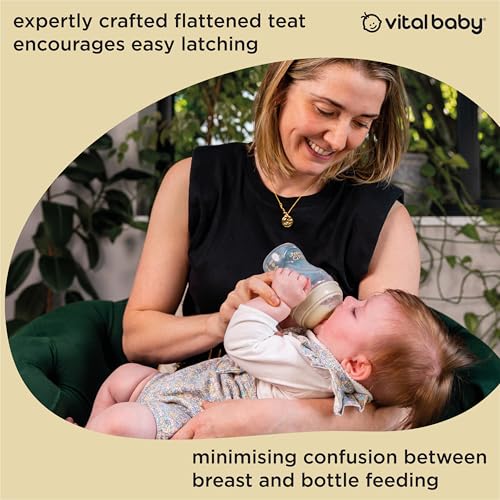 Vital Baby Breast-Like Baby Feeding Bottles 0m+, 240ml, Self-Sterilising in 3 Mins, Triple Anti-Colic Valves, Slow Flow Teats, EarthSmart Biodegradable, BPA-Free, 2 Pack - Image 6