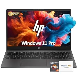 HP New 15.6″ G10 Business Laptop, AMD Ryzen 5 7530U Processor (Beat i7-1355U), AMD Radeon Graphics, 32GB RAM, 1TB SSD, FHD Display, Spill-Resistant Keyboard, Windows 11 Pro, WOWPC Recovery USB