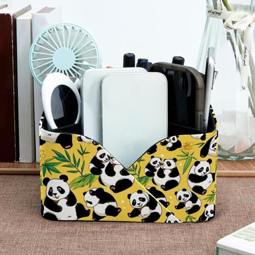 Porte-stylo rectangulaire panda jaune : la solution contre le désordre des crayons - 7